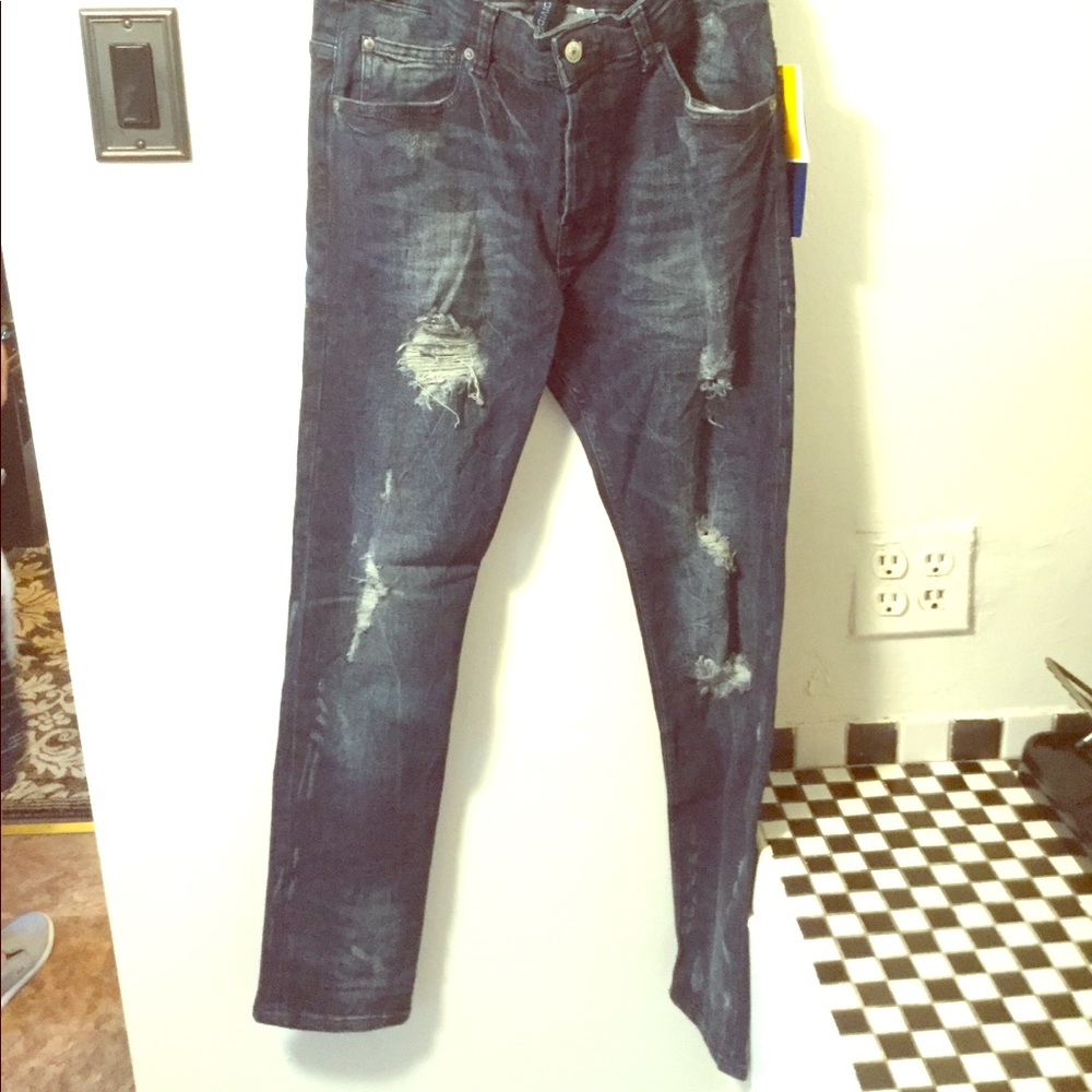 MENS H&M SKINNY DESTRUCTED JEANS